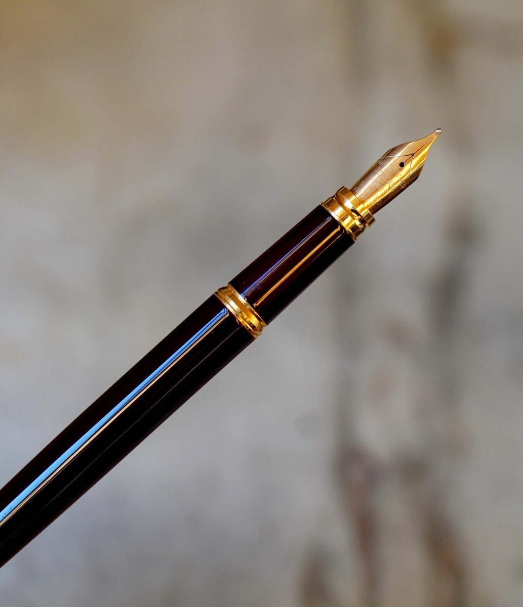 Stylo Plume Waterman Gentleman Laque Thuya - Plume Or 18 Carats - Occasion