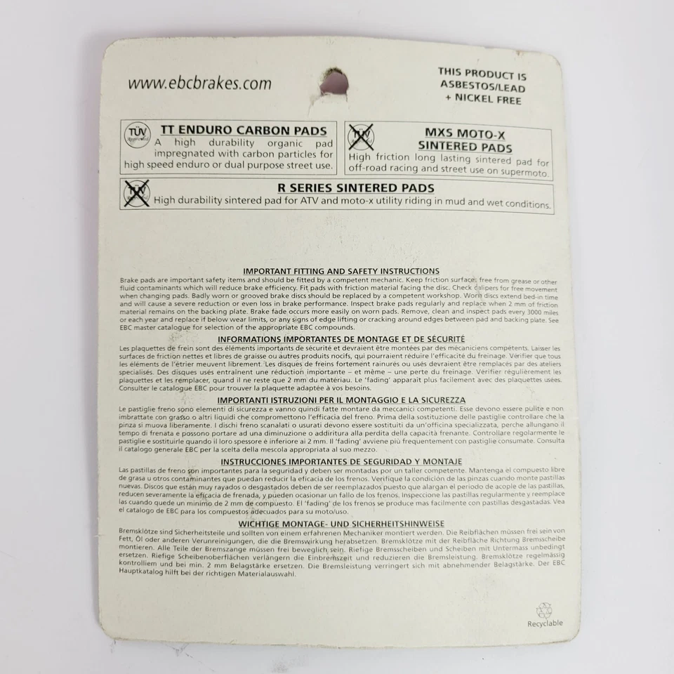 Pastillas de freno de servicio severo EBC FA354SV para Polaris Ranger / RZR 614354 Foto 3 de 4