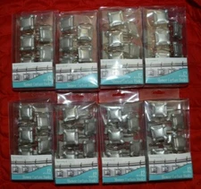 Lot of 8 x 12 Pack Shower Curtain Hooks Silver Squares - Household Trends 