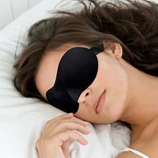 NEW 3D Contoured Sleeping Eye Mask Black Gray Blue Soft Travel Blindfold Shades