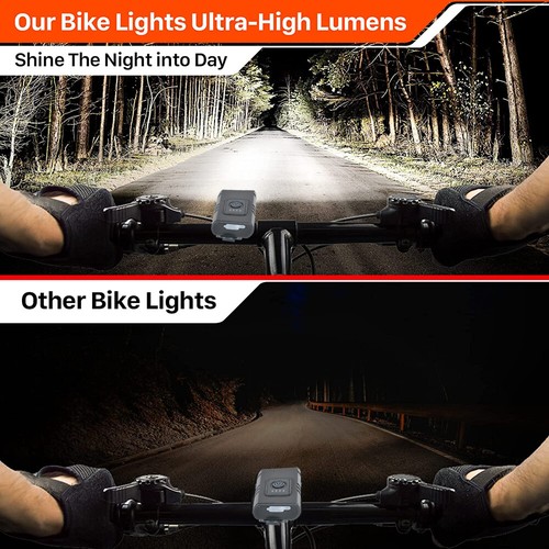 Faro LED recargable USB para bicicleta luz delantera trasera ciclismo - Imagen 2 de 19