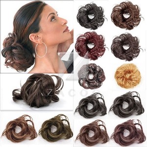 Women Black Brown Blond Pony Tail Extension Wig Hairpiece Hair Bun