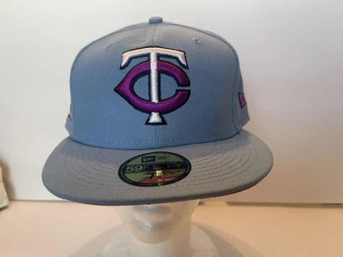 Light Blue Minnesota Twins 60 Seasons 59fifty New Era Fitted Hat Cap Size 7 5/8