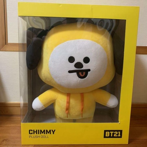 bt21 chimmy standing plush doll medium yellow