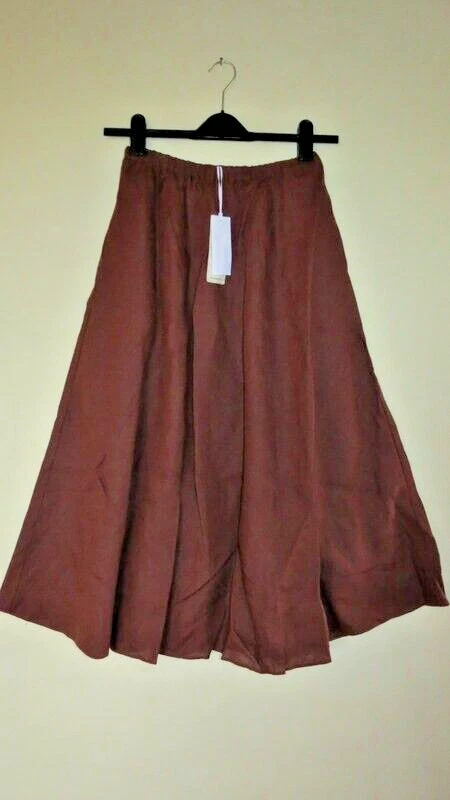BNWT The White Company Linen Circle Midi Skirt Sz 8, Teak