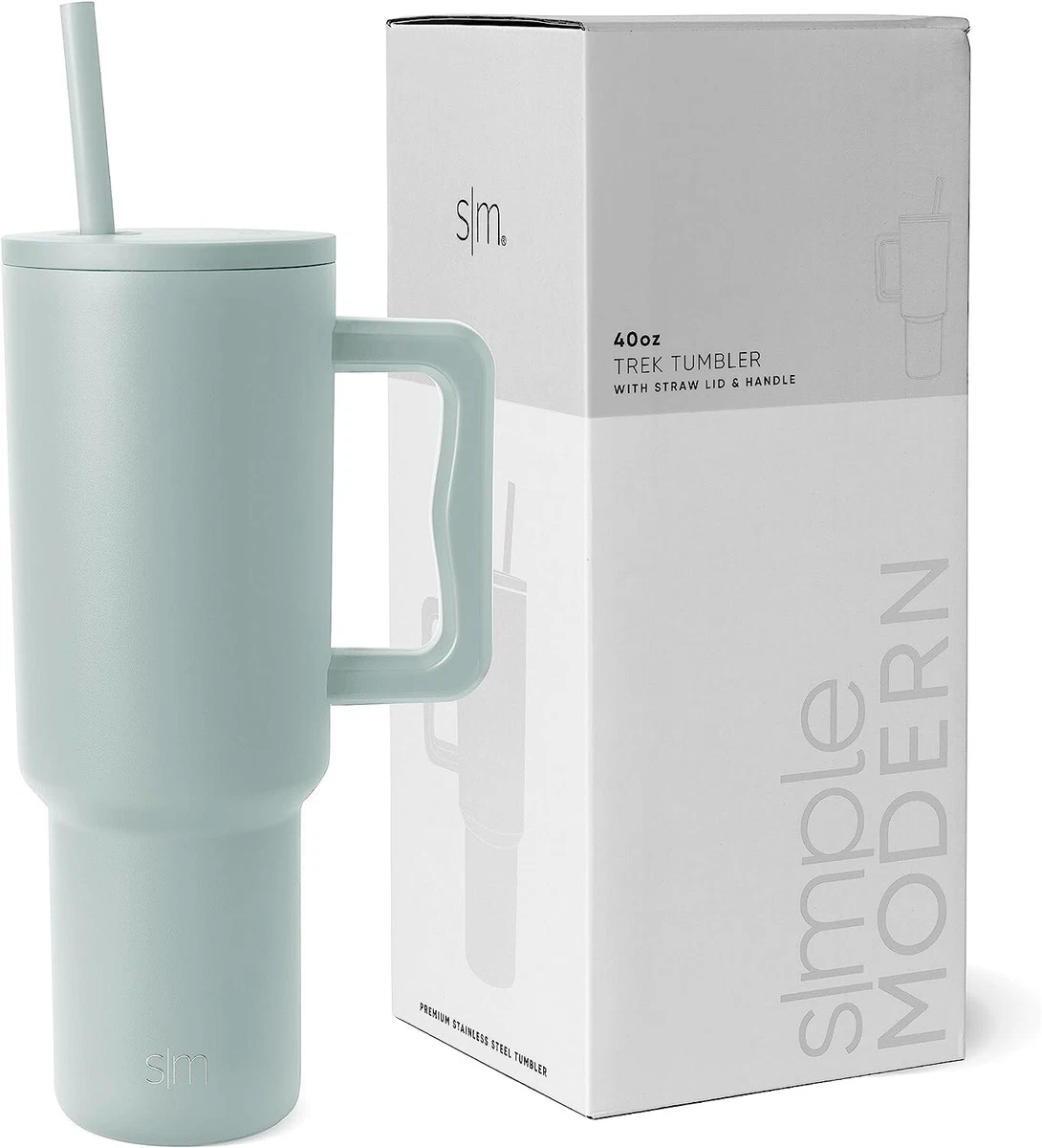 Simple Modern 40 oz Tumbler with Handle and Straw Lid, Insulated Cup  Reusable S