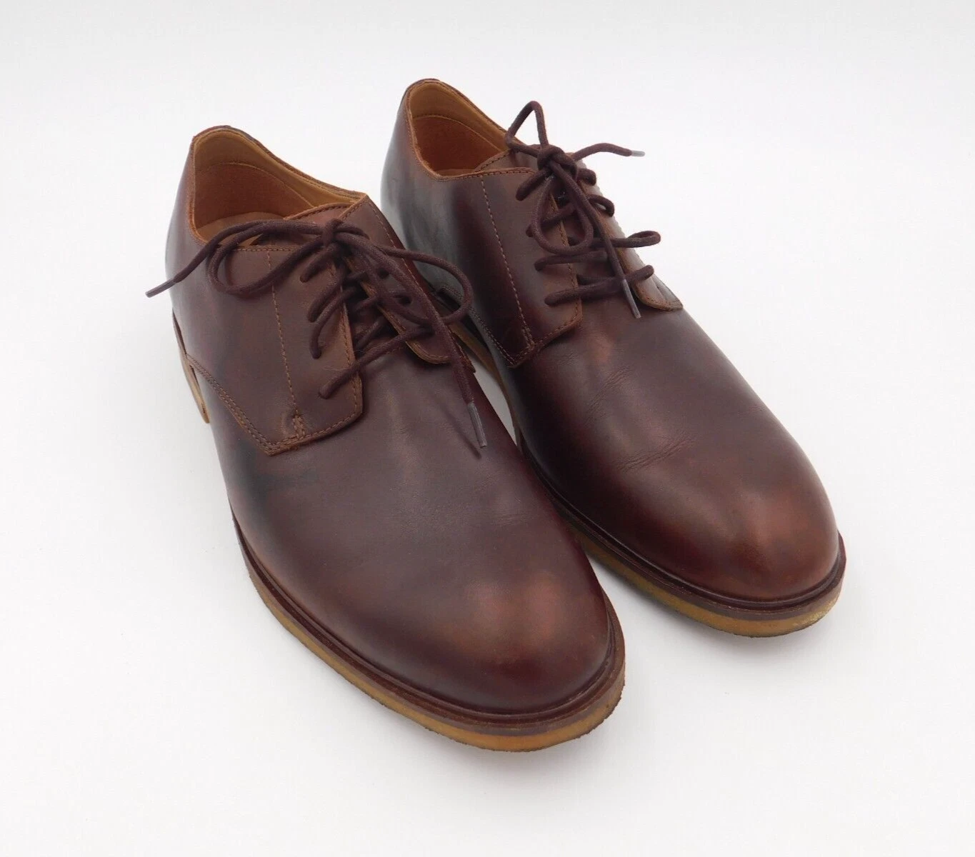 Clarks da uomo Clarkdale Moon Oxford marrone scuro in pelle taglia 12