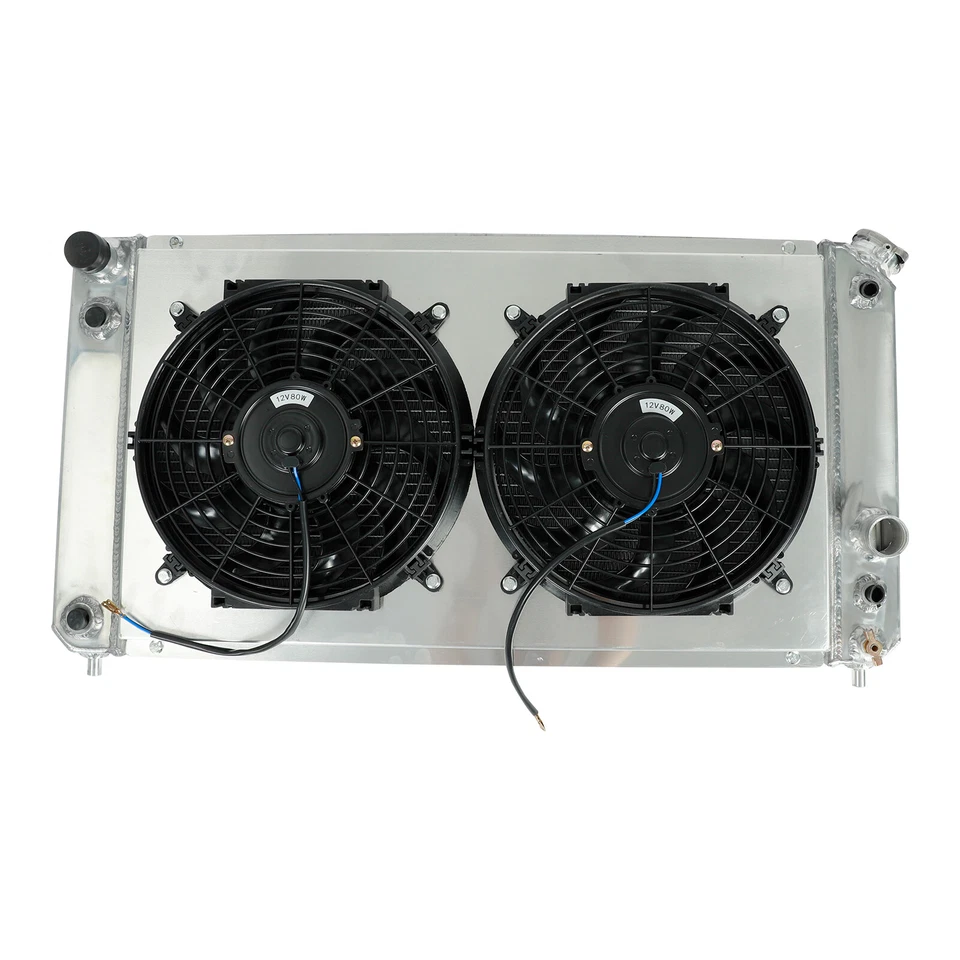 3 Row Aluminum Radiator With Shroud Fan For 96-05 Chevy S10 Blazer 4.3L V6 - Image 2 of 4