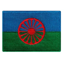 ROMANI FLAG PATCH embroidered iron-on SOUVENIR EMBLEM EUROPEAN GYPSY ROMA REGION