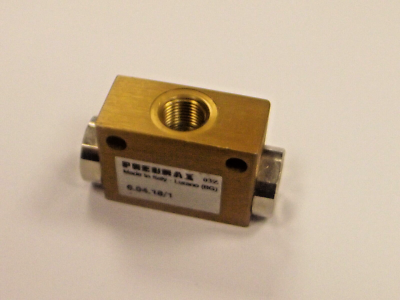 Pneumax Shuttle-Ventil 6.04.18 – ODER-Ventil 1/8 Bsp, Für Pneumatische Steuerungen, Made In Italy