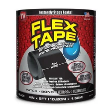 Flex Tape Strong Rubberized Waterproof Tape, 4 inches x 5 feet, Black