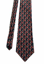 Vintage Tommy Hilfiger 100% Italian Silk Red And Blue Golfer Tie Made in USA