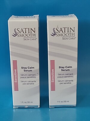 ( LOT OF 2 ) Satin Smooth Skin Care   STAY CALM SERUM   Sensitive  1 fl oz/ 30mL