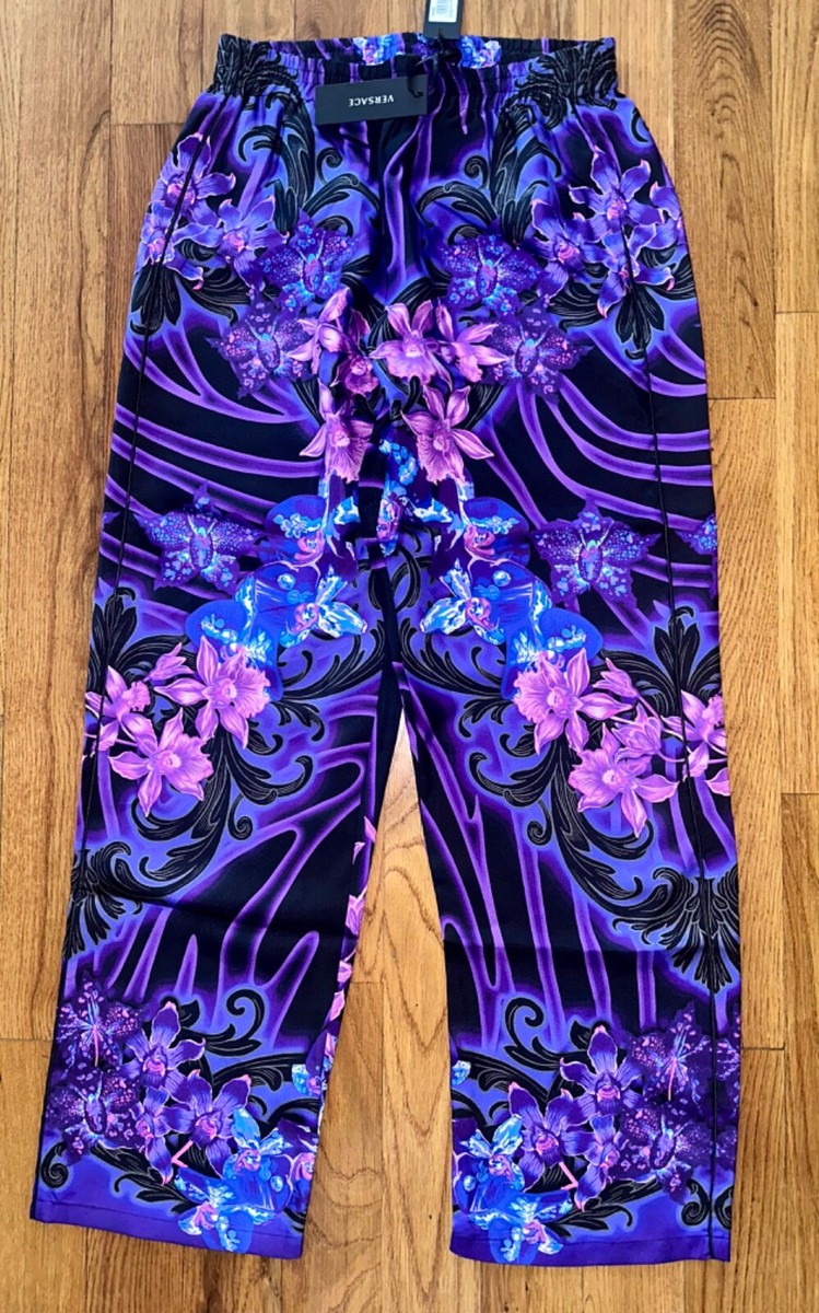 Versace Floral-Printed Silk Pajama Pants | eBay