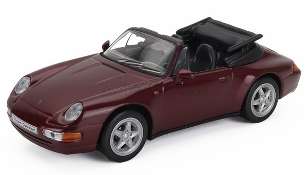 Modellauto Statisch Diecast Porsche 911 993 Carrera Cabriolet 1995 Rot 1/43-image