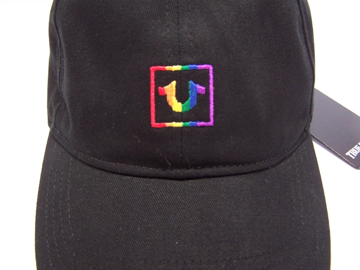 True Religion Black Rainbow Logo Cap True Religion Rainbow Box Logo Adjustable Strapback Baseball  main image 4