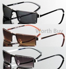 Men Women Rectangular Sunglasses Fashion Retro Vintage 80s Wrap Around Designer