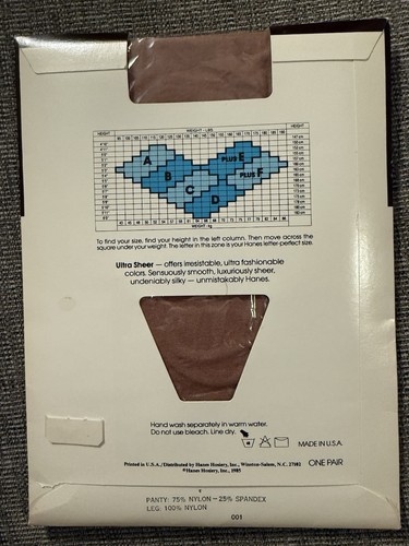 Vtg Hanes Ultra Sheer Tummy Control Sandalfoot Pantyhose Size D Little Color 710 - Picture 7 of 9