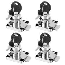 4 Pack Cabinet Drawer Locks with Keys, Keyed Alike Furniture Locker Lock, 3/4...