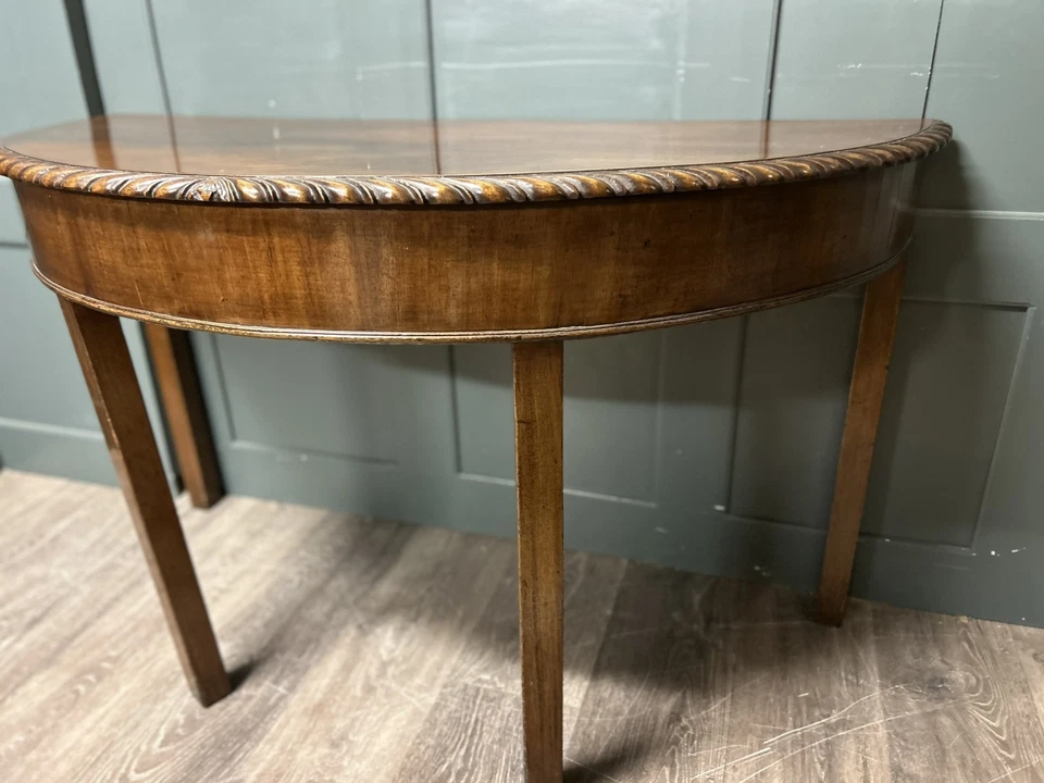 Antique Georgian Demi Lune Oak Table - Image 4 of 4