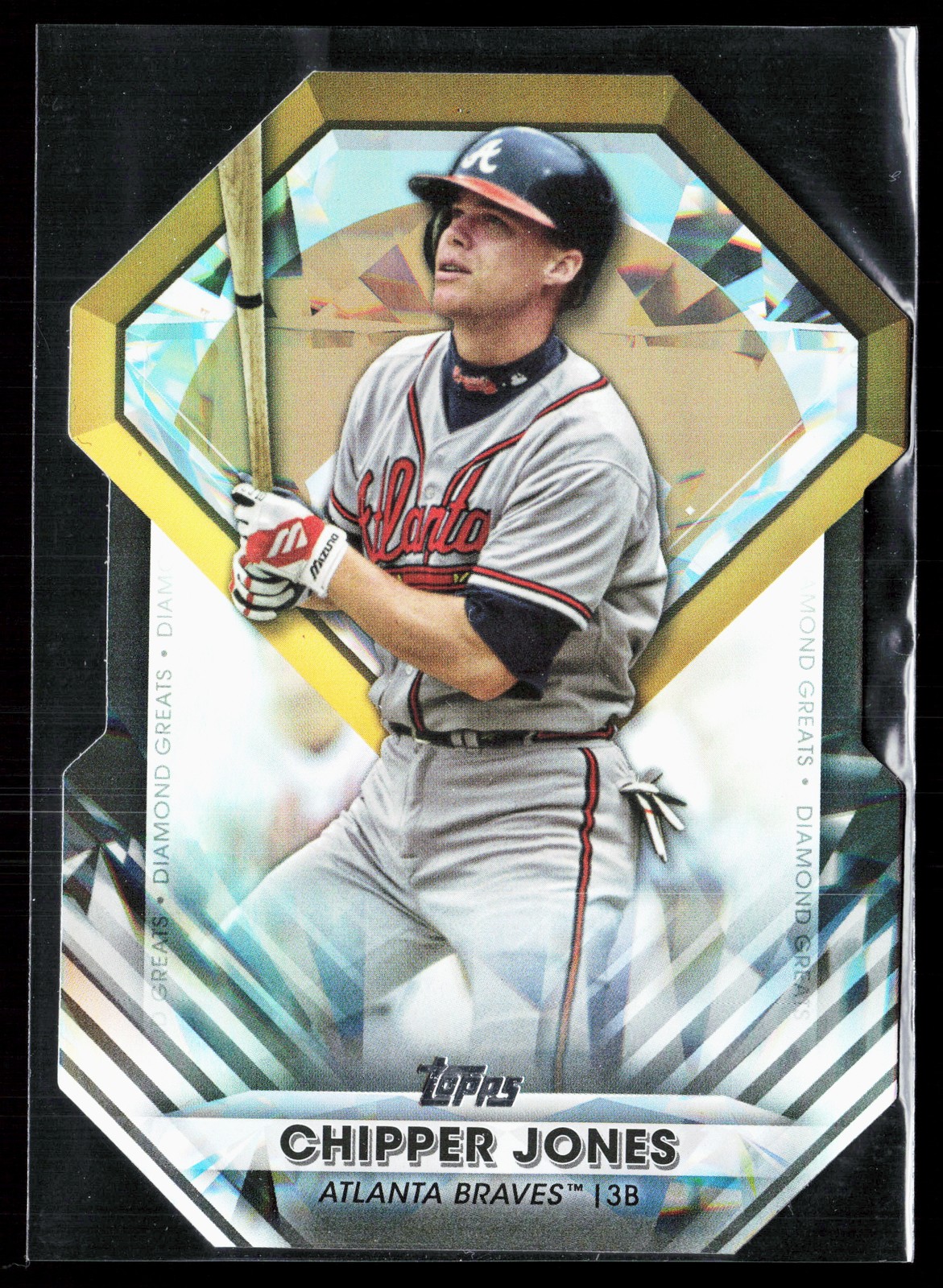 Chipper Jones 2022 Topps Diamond Greats Die Cuts Black /299 Braves Baseball