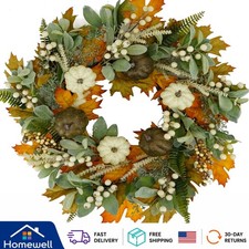 Elegant 22'' Autumn Wreath for Indoor Outdoor Use - Perfect Harvest Accent