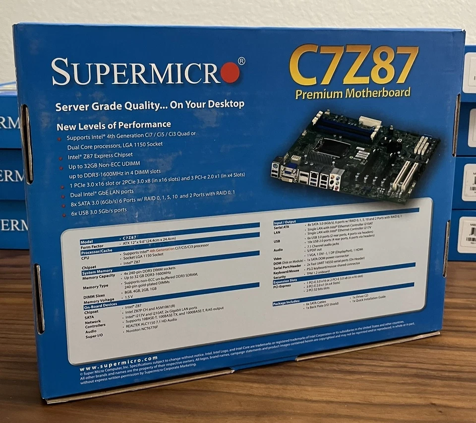 🌟 NUEVA Placa Madre Supermicro C7Z87 Intel 4ta Generación LGA1150 Z87 (Leer Desc.) Foto 3 de 4