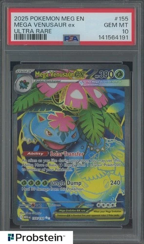2025 Pokemon Mega Evolutions Ultra Rare #155/175 Mega Venusaur ex PSA 10