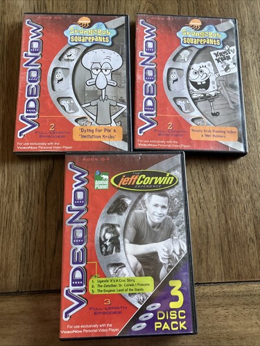 Spongebob Squarepants & Jeff Corwin Experience VideoNow Disc Lot