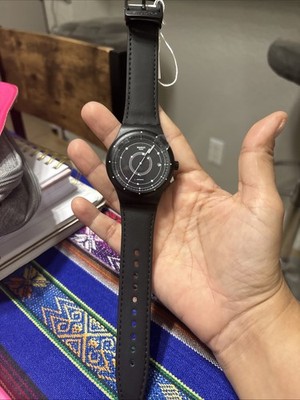 Swatch SUTB400 Sistem51 Black Leather Unisex Watch