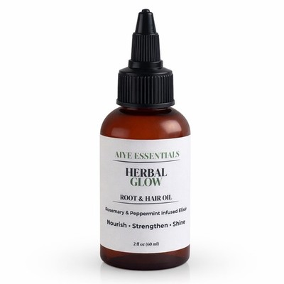 AIYE ESSENTIALS Herbal Glow Root & Hair Oil Rosemary Peppermint 2 fl oz