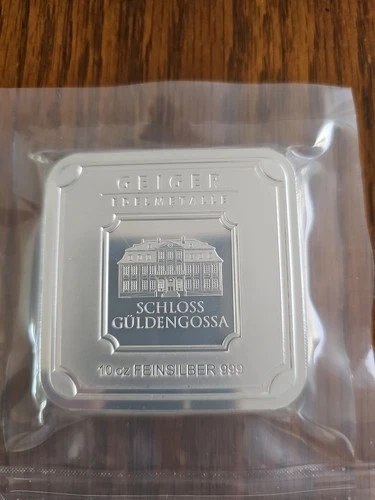 GEIGER 10 OZ FEINSILBER 999 - AG 999 Sealed Silver Bar Zertifikat Cert.