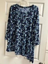 East 5th XL Blue/black Asymmetrical Hem Tunic