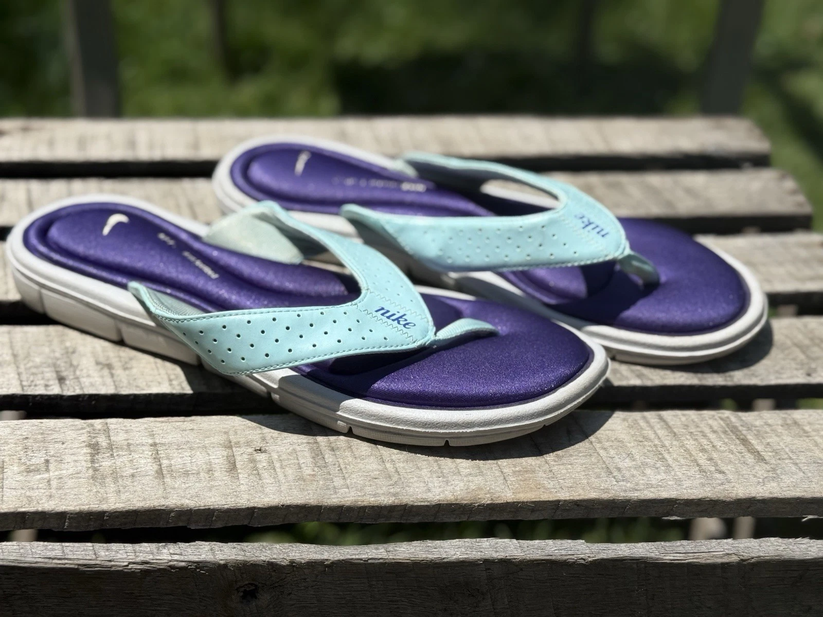 Sandali Nike donna 11 infradito viola e blu slip on casual 354925 453 comodi