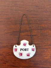 Vintage Royal Adderley Floral Bone China Port Dekanter Etikett (A)
