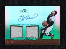 2011 Topps Tribute Auto Dual Relics Green /75 Yogi Berra #TADR-YB Auto HOF