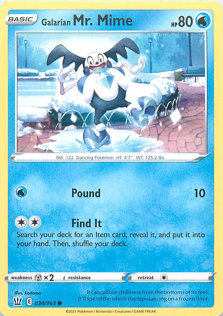 Galarian Mr. Mime Water Common S5R: Rapid Strike Master 020/070 NM