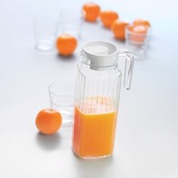 KüHlschrankkrug Mit Deckel, 1,1 Liter - Saftkrug Glaskrug Karaffe Milchkrug