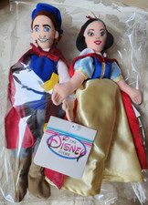 Disney Store Snow White and The Prince Set NWT 10" Tall Bean Bag Plush