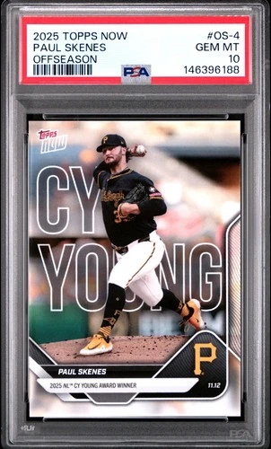 2025 Topps NOW Offseason #OS-4 PAUL SKENES NL Cy Young Award PSA 10 - Pirates