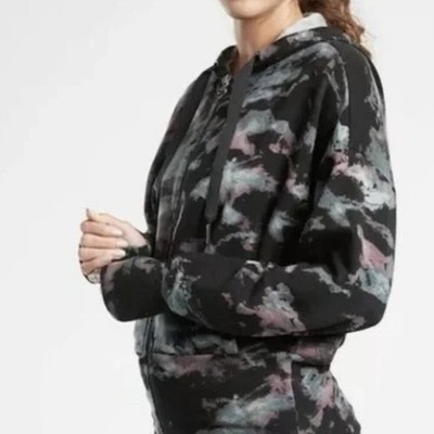 Athleta Balance Hoodie Sweatshirt Women Tie Dye Full Zip Super Soft Active XXS