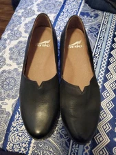 Dansko Womens Liliana Black Leather Wedge Slip On Shoes Womens Size Eur 39 9