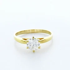 1.76ct F VS2 Round Natural Certified Diamond 18K Gold Solitaire Engagement Ring