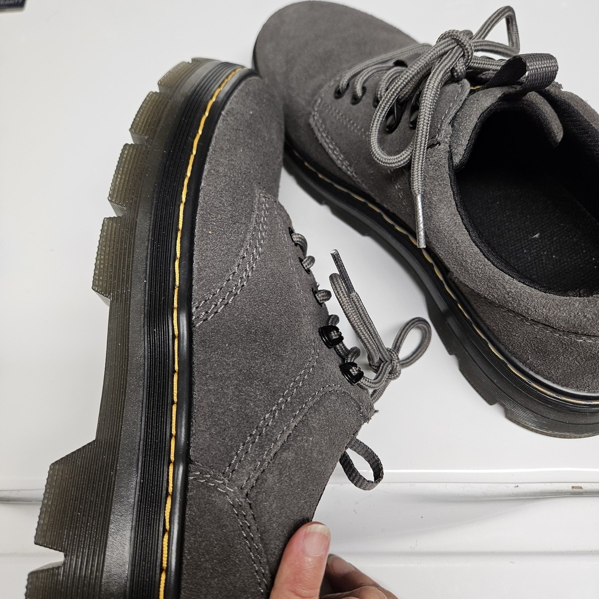 Dr. Martens Gray Air Wair Suede Lace Up Chukka Dress Boots SZ 10 Dressy Office Men main image 3