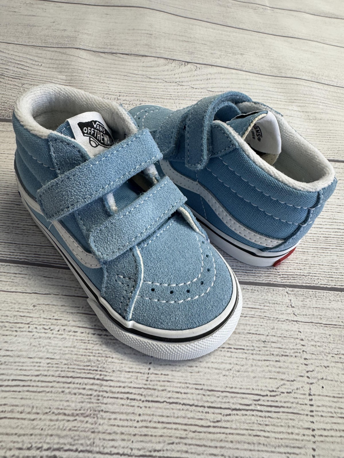 Toddler Size 5 Blue Suede High Top Double Strap Skate Sneake