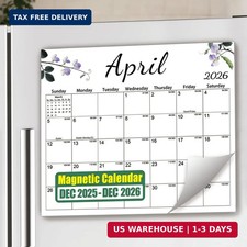 Magnetic 2026 Calendar for Refrigerator, Fridge Magnet Calendar from Dec 2025 to