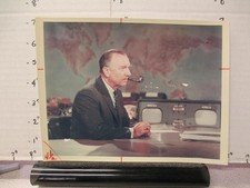 CBS TV show photo 1960s Walter CRONKITE news desk pipe AFRICA (damage) 