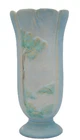 Antique Weller Art Pottery Vase, c1920 Raised Flowers Scalloped Rim 9.5" LOVELY!