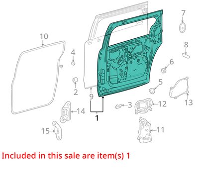 2021-2024 Toyota Sienna Right Rear Passenger Side Door Shell OEM