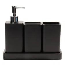 Bathroom Accessories Set, 4 Pcs Bathroom Accessory Set, Soap Dispenser, Tooth...
